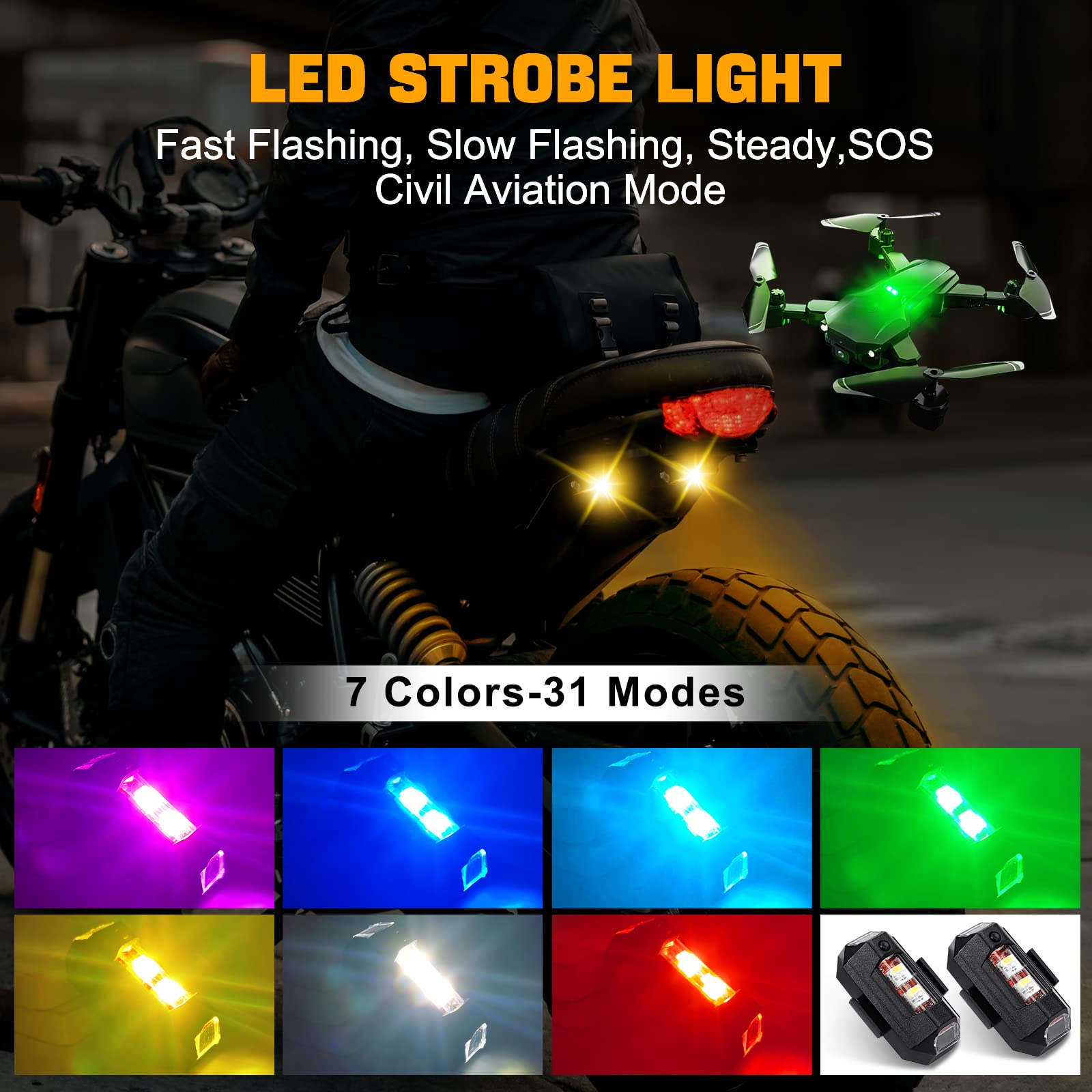 Мотоциклетные фонари, стробоск – обзор и цена Drone Strobe Light