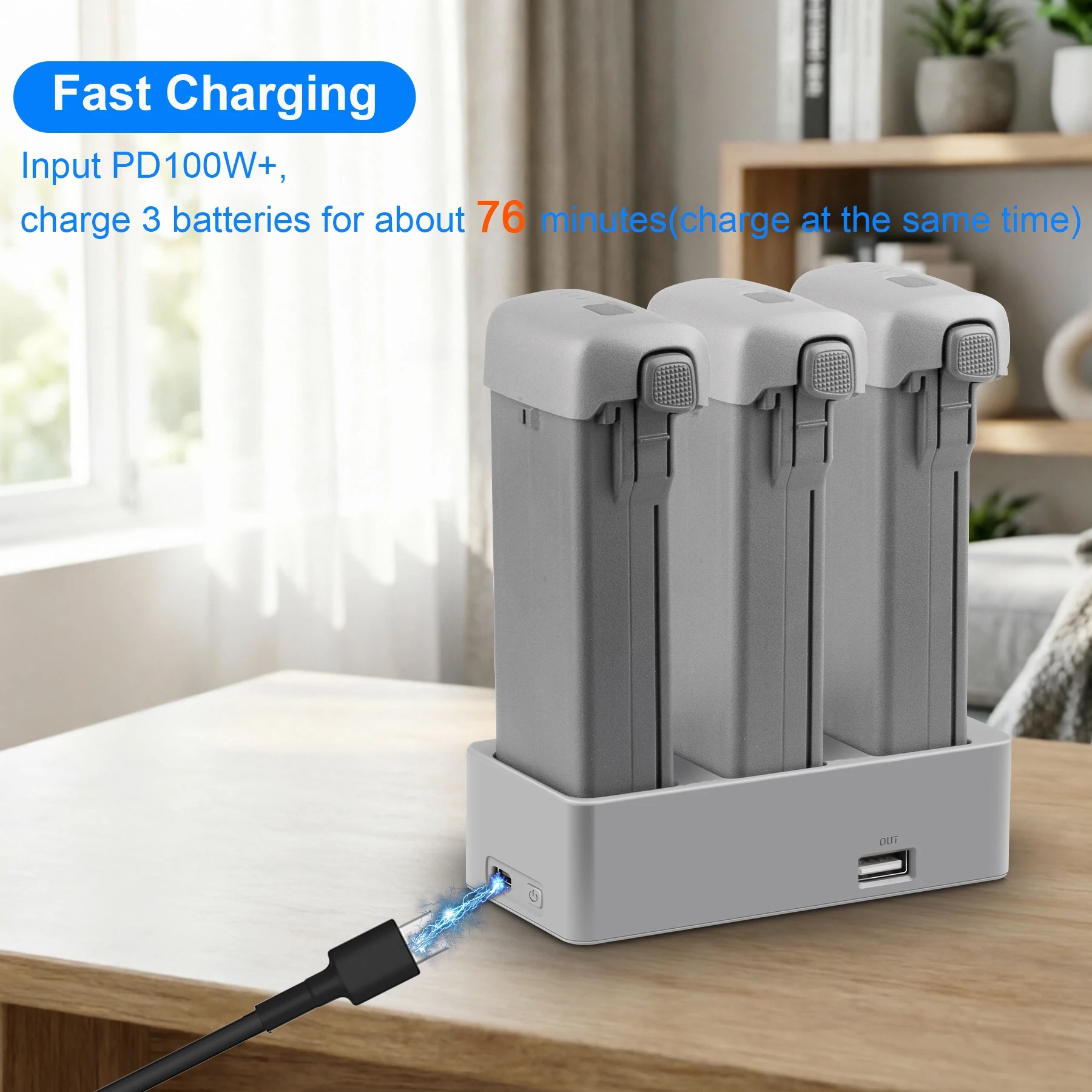 Трехпортовое быстрое зарядное  – обзор и цена Drone Charging Hub